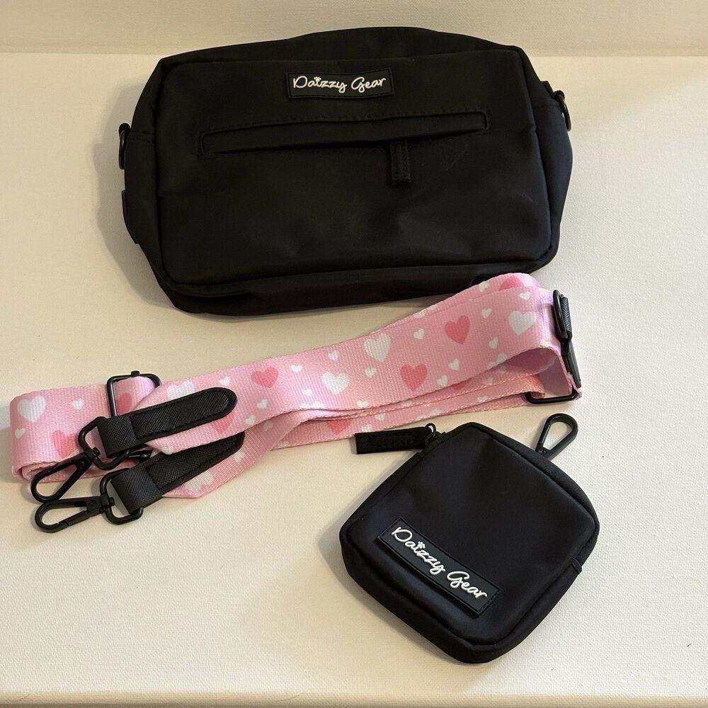 Dog Walking Bag Crossbody Dog Bag with Waste Dispenser & Treat Pouch Travel